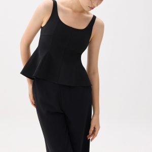 Scoop Neck Peplum Top