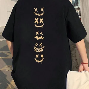 Men Expression Print Drop Shoulder Tee Onesize